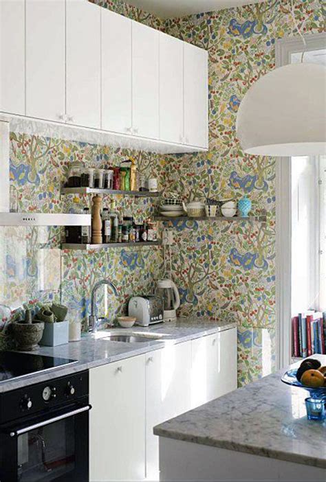 20 Beautiful Wallpaper Kitchen Backsplashes With Nature Elements Home