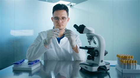 Medical Researcher Scientist Man Looking At Stock Footage Sbv 347691099