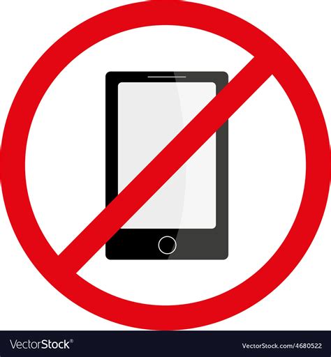No Phones Cellphones Smartphones Sign Icon Vector Image
