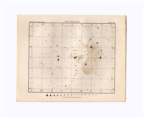 C 1892 The Pleiades Print Original Antique Print Star Map Etsy The