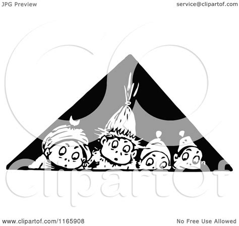 Clipart Of A Retro Vintage Black And White Boys In A Triangle Royalty