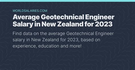 Average Geotechnical Engineer Salary In New Zealand For 2023