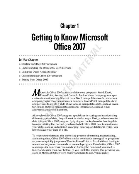 Pdf Chapter 1 Getting To Know Microsoft Office 2007 · Load Any