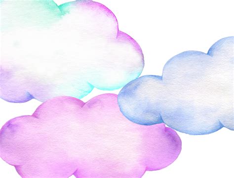 Watercolor Clouds Clip Art Cloud Sky Clipart By Vilenaart Thehungryjpeg