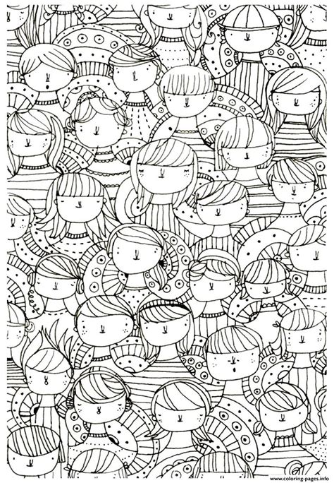 Adult Faces Zen Anti Stress To Print Coloring Page Printable