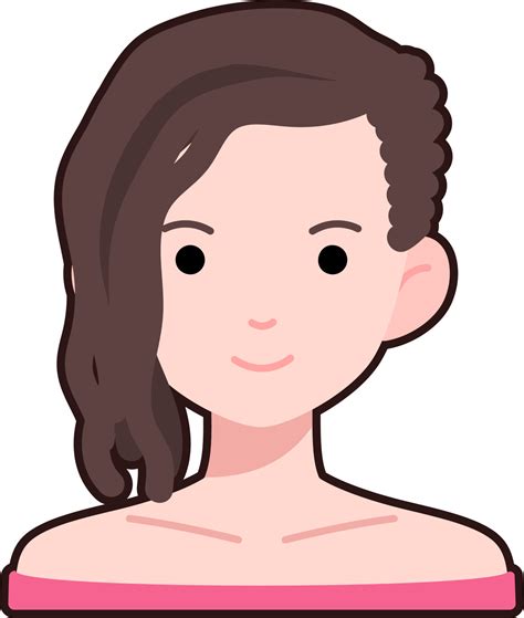 Avatar User Woman Girl Person People Dreadlock Hair Flat Black Outline