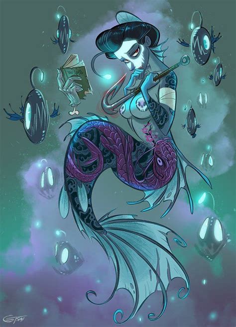Anglerfish Mermaid Etsy Mermaid Art Mermaid Names Dark Art Drawings