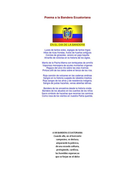 Poema A La Bandera Ecuatoriana Pdf