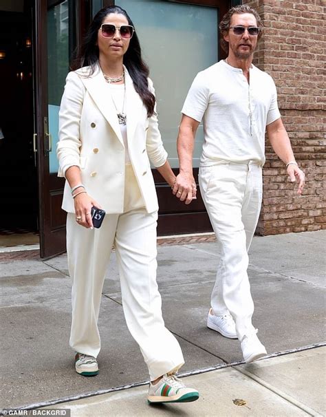 Matthew Mcconaughey And Wife Camila Alves Are A Stylish Couple In Matching White Ensembles As