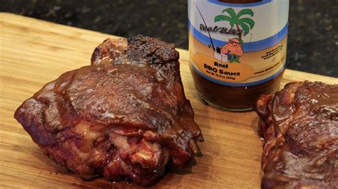 Bbq Smoked Turkey Thighs With Reel Bbq Sauce Youtube