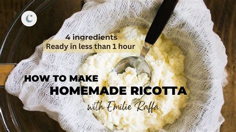 How To Make Fresh Homemade Ricotta Only 4 Ingredients Youtube