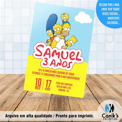 Convite Digital Os Simpsons No Elo7 Caniks Collection D2f3a5