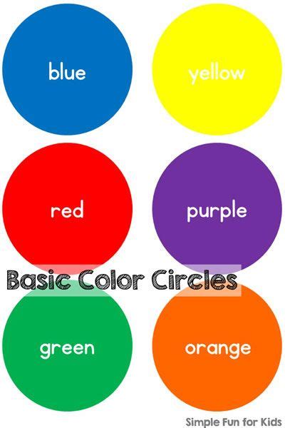 Basic Color Circles Simple Fun For Kids Teaching Toddlers Colors