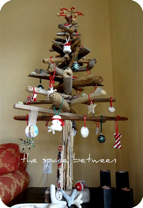 Diy Driftwood Christmas Tree With Homemade Ornaments The Space Between
