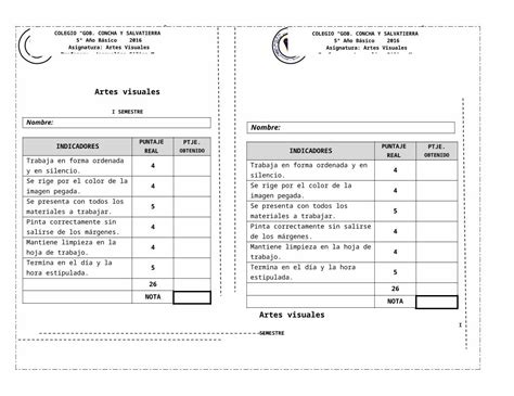 Docx Lista De Cotejo Para Evaluar Artes Visuales Doc Dokumen Sexiz Pix