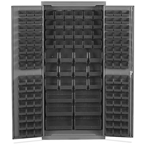 Bin Storage Cabinet 36 X 24 X 78 138 Black Bins H 8347bl Uline