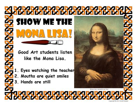 Show Me The Mona Lisa Mona Lisa Quiet Art Room Art Classroom