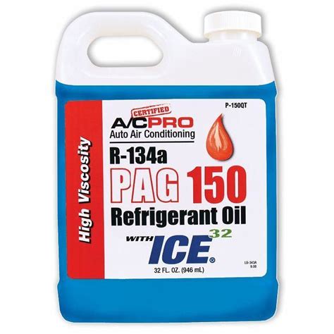 Ac Certified Pro R134a Pag 150 Refrigerant Oil With Ice 32 32oz