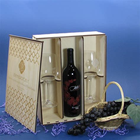 Check spelling or type a new query. Wood Wine Box Set with 2 Custom Etched Wine Glasses ...