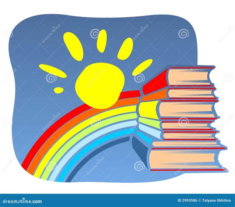Books And Rainbow Stock Vector Illustration Of Silhouette 2993586