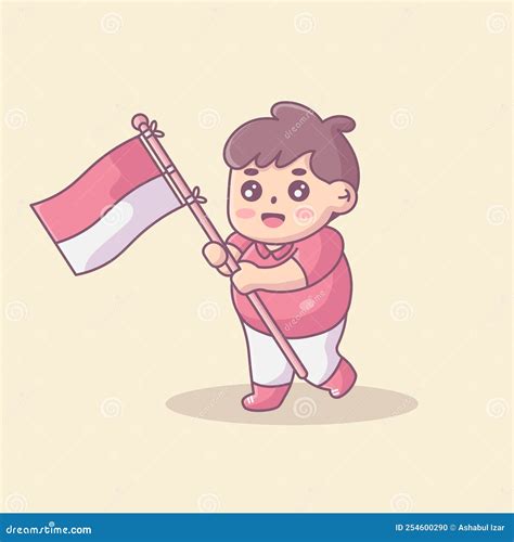 Boy With Indonesian Flag Stock Vector Illustration Of Design 254600290