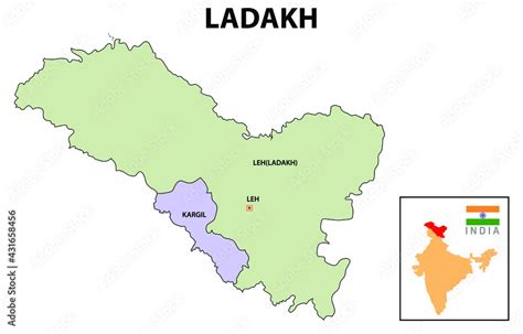 Ladakh Map District Map Of Ladakh Ladakh Map With District And Capital