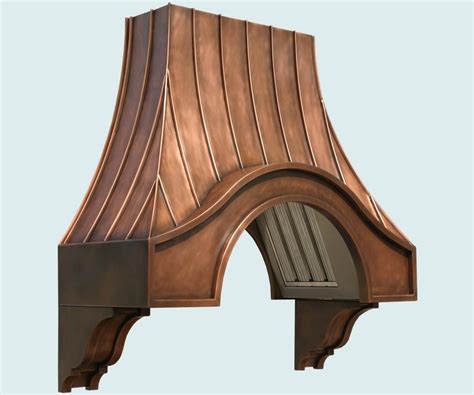 Decorative metal corbels make a powerful finishing touch and a lasting design statement. Hand Crafted Copper Range Hood With Corbels & Angled ...