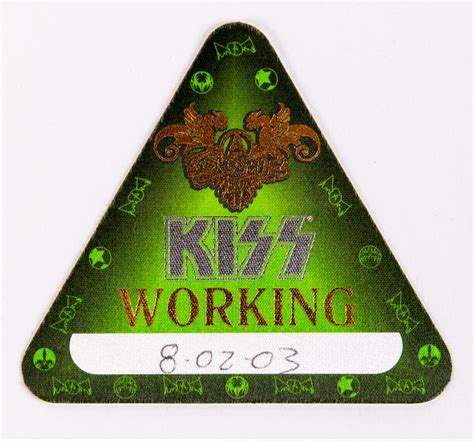 Kiss Backstage Pass 2003 Tour Working Green Triangle Kiss Museum