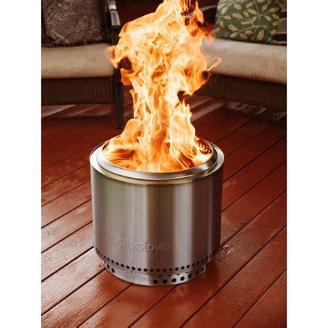 Can be placed on wooden deck with heat resistant barrier. Solo Stove Bonfire Bundle Stainless Steel Wood Burning ...