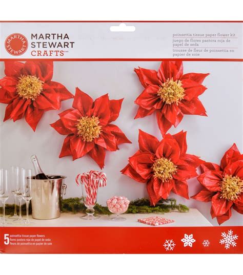 Martha Stewart Crafts Red Tissue Paper Flower Kit Holiday Lodge Crepe