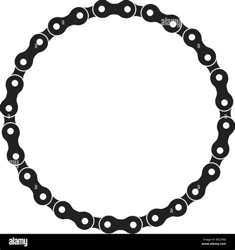 Round Vector Frame Made Of Bike Or Bicycle Chain Monochrome Black Bike