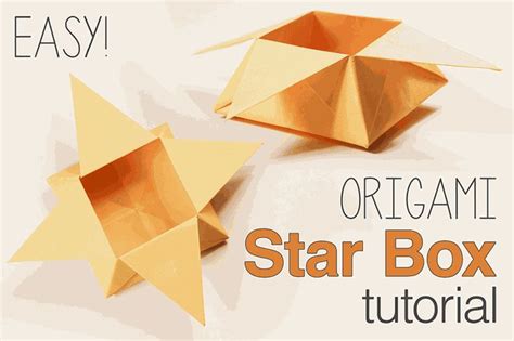 An Origami Star Box Is Shown With The Text Easy Origami Star Box