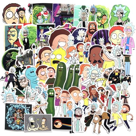 69pcslot American Drama Rick And Morty Stickers Decal For Snowboard