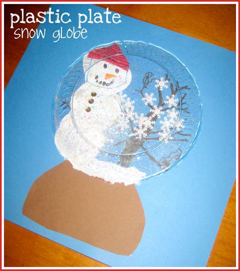 Plastic Plate Snowman Snow Globe Educational Toys For Children