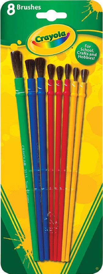 71662635169 Crayola Paint Brushes 8 Per Package Assorted Colors And Sizes