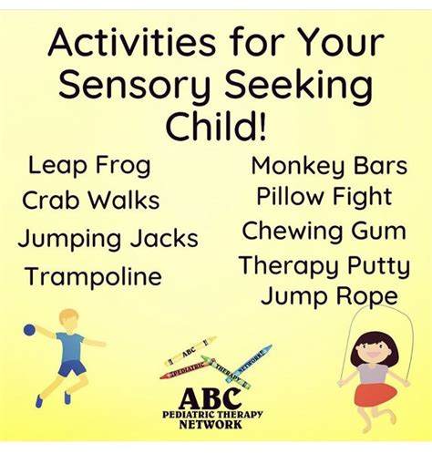 Activities For Sensory Seekers Pediatric Therapy Sensory Pediatrics