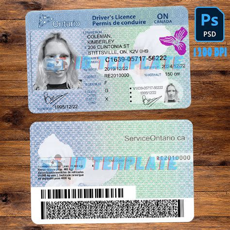Ontario Driving License New Psd Template 1200dpi