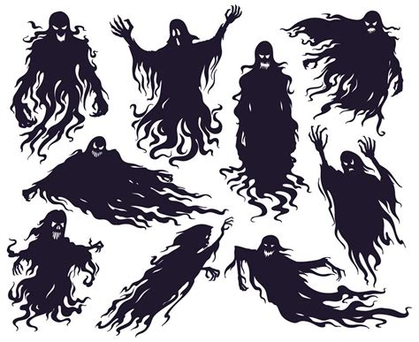 Halloween Evil Spirit Silhouette Scary Nightmare Ghost Characters Sp