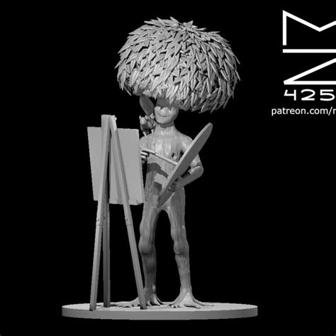 3d Printable Bob Moss The Happy Little Treant Artist Painting Happy Little Trees By Miguel Zavala