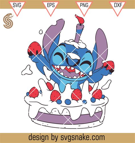 Stitch In Birthday Cake Svg Birthday Stitch Cake Clipart Svg Stitch