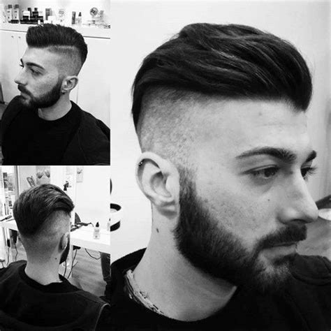 As with the skin fade/side part combo, this style is simply a pompadour combined with a skin fade. Pompadour Haircut For Men - 50 Masculine Hairstyles