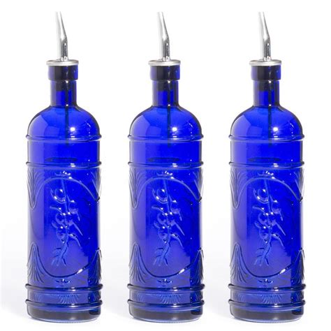 Cobalt Blue Glass Oil Bottle Oil Bottle Bottle Blue Glass