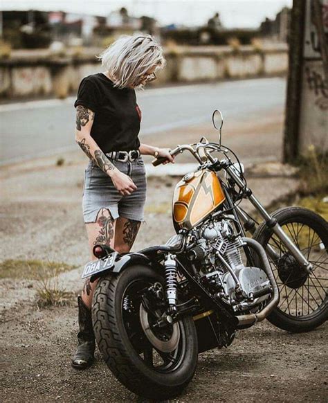 Female Motorcycle Riders Motorcycle Tattoos Motorbike Girl Chopper
