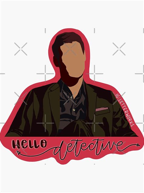 Lucifer Hello Detective Sticker For Sale By Lettered Works Redbubble