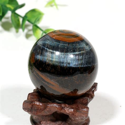 Natural Polished Blue Tiger S Eye Sphere Crystal Ball Healing Energy