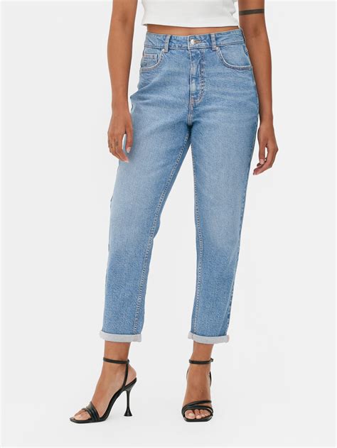 Womens Mid Blue Denim Mom Jeans Primark