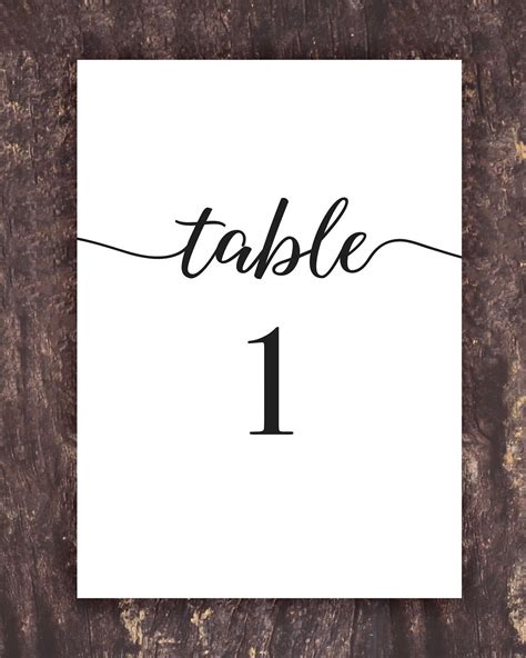 Table Numbers Printable Template For Wedding Numbers 1 30 Sizes 4x6