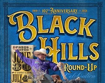 Anniversary Black Hills Round Up Rodeo Poster Etsy