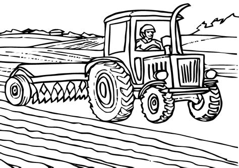 Tractor Transportation Free Printable Coloring Pages