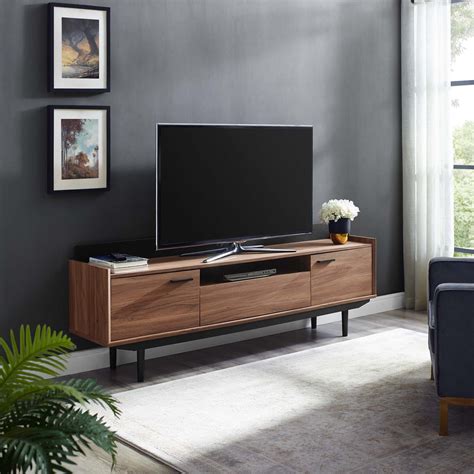 Visionary Walnut And Black 71 Tv Stand Las Vegas Furniture Store